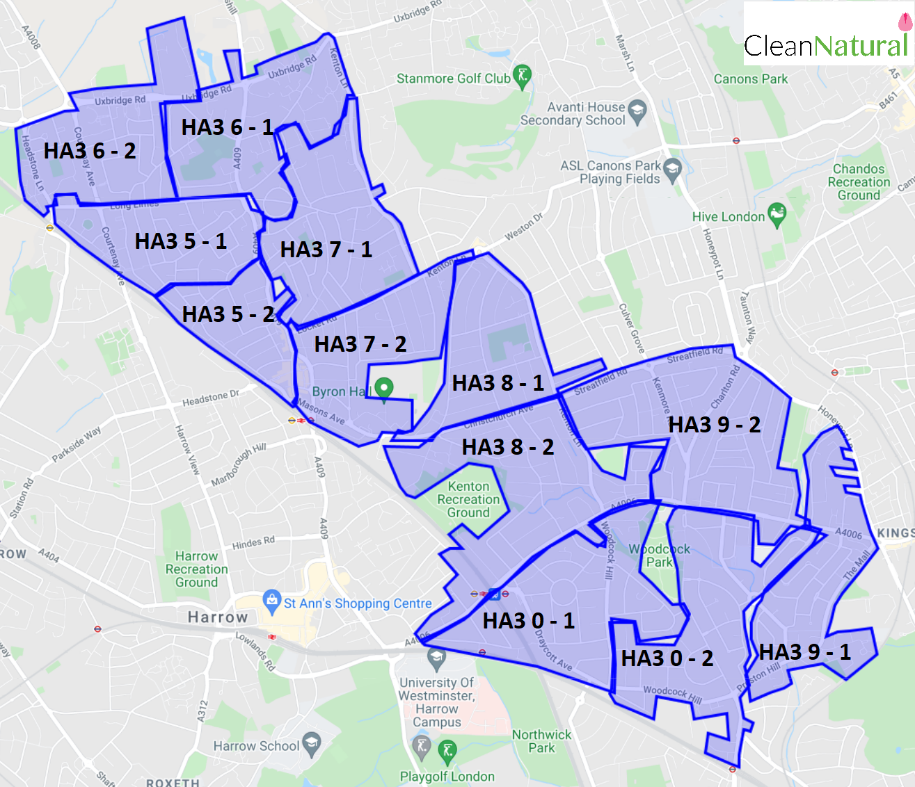 Ha3 Ppostcode Map Domestic Cleaner HA3 Kenton | Clean Natural | 5-Star Rated